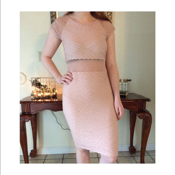 Bebe Form Fitting Pink Cutout Dress - Picture 4 of 4